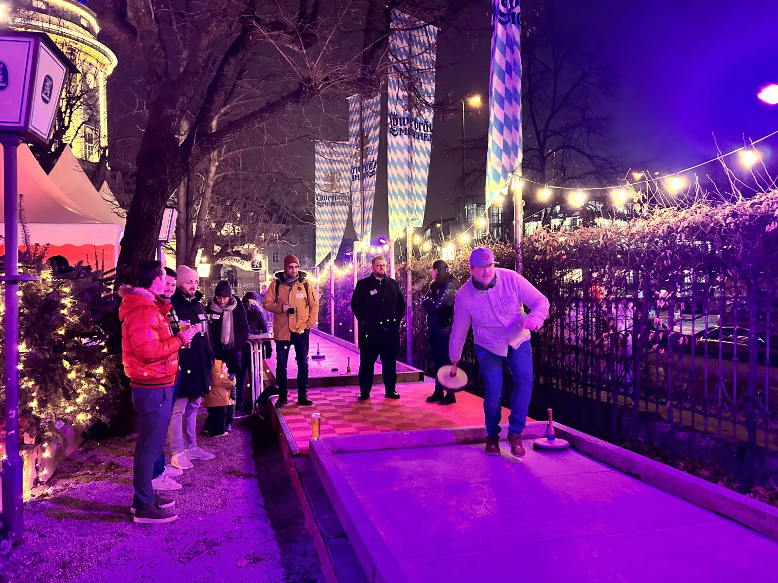 Eisstockschiessen im Biergarten