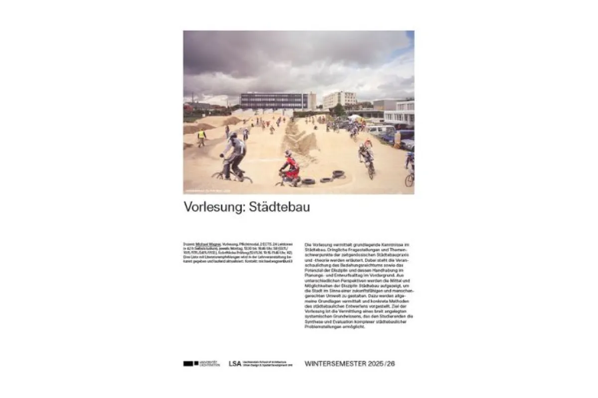 Poster zur Vorlesung Städtebau im WS2526