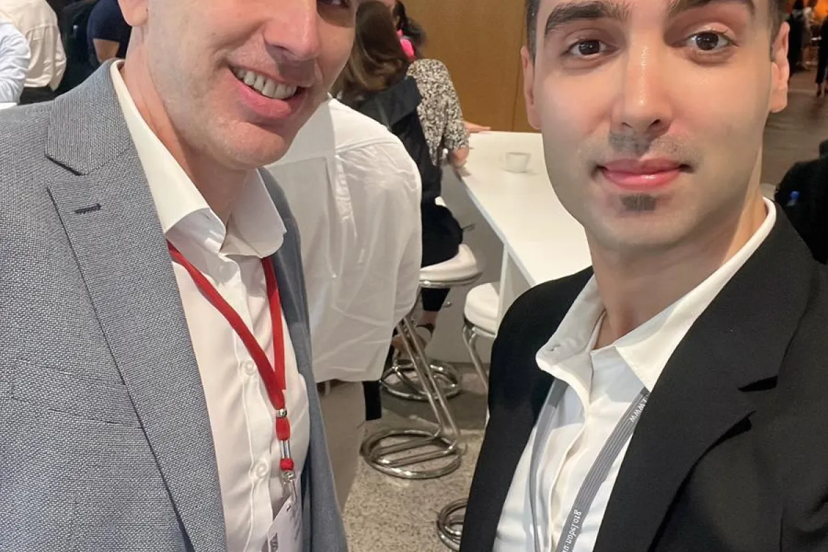 Michael Hanke und Pejman Ebrahimi (v. l.) bei Lindau Nobel