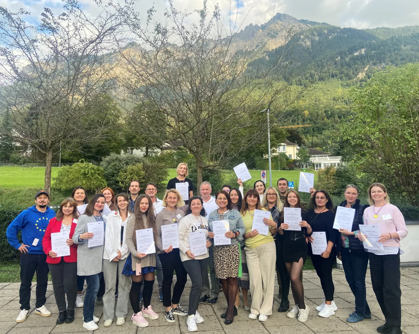 Die Teilnehmerinnen und Teilnehmer des Pilotworkshops des Ersamus+-Projekts "EntreCivil" an der Universität Liechtenstein.