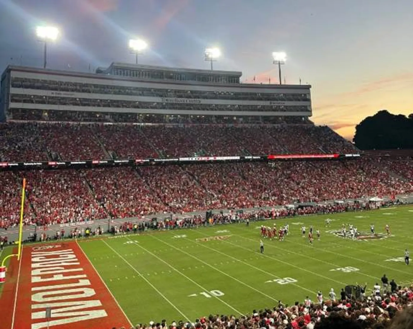 Ein Footballstadion von innen