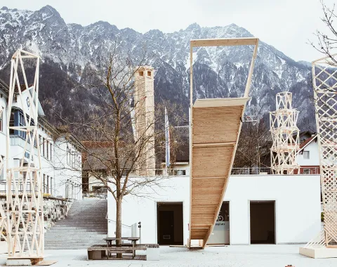 Holztuerme-auf-dem-Dorfplatz-von-Schaan-Liechtenstein-School-of-Architecture